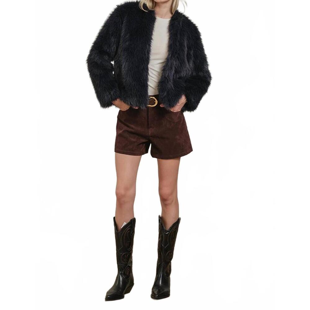 NEW RAISONNEL suede high-rise shorts in rum